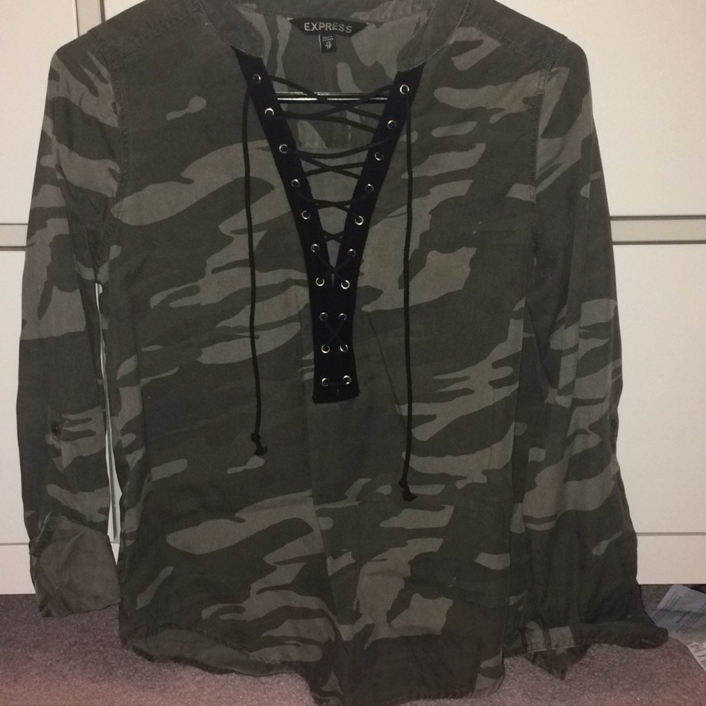 Express Camp Lace Up top